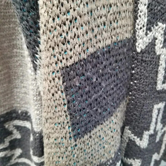 LINE the label aztec  woven cotton drape open front cardigan M - Picture 5 of 10